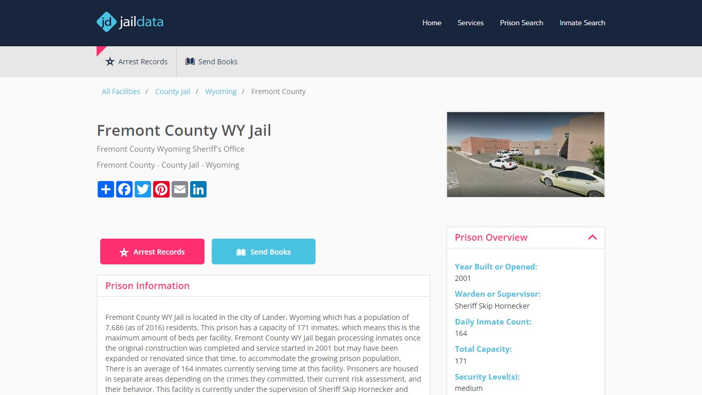 Fremont County WY Jail Inmate Search and Prisoner Info - Lander, WY